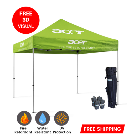 10x10 custom pop up canopy tent with your logo graphics