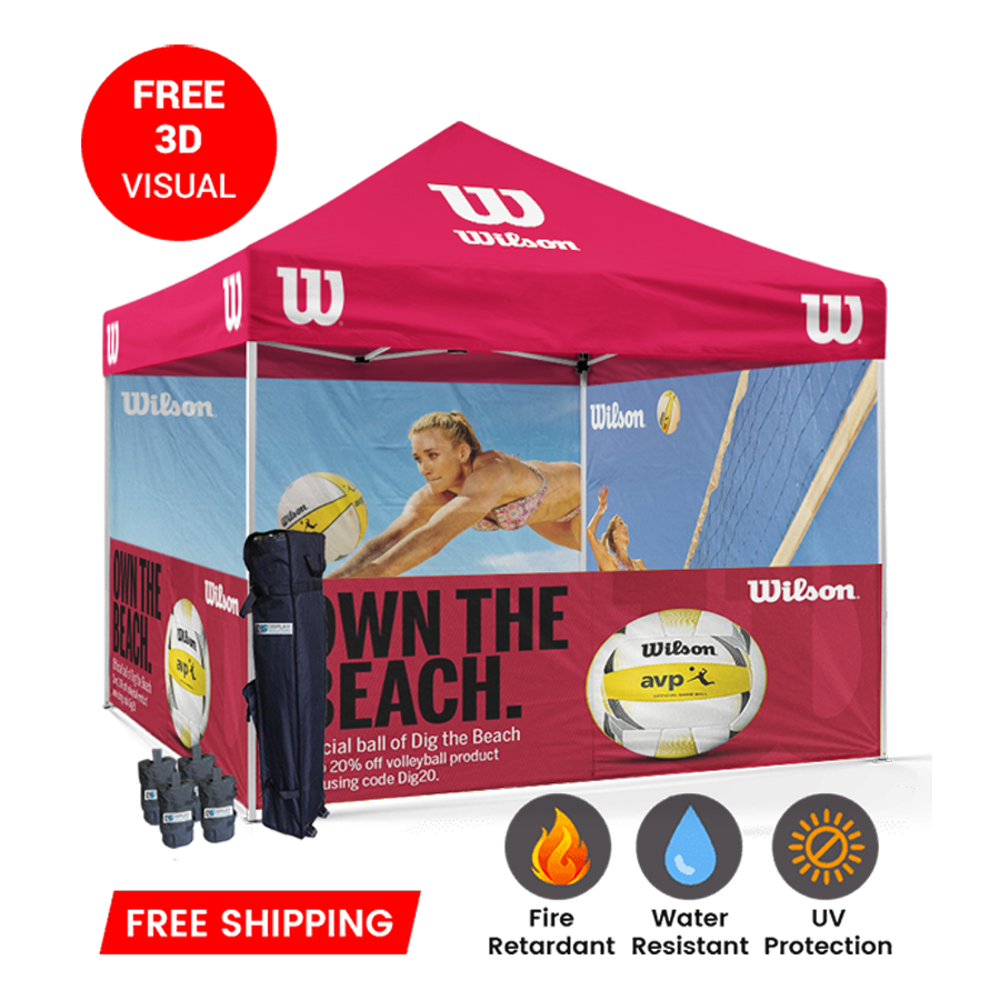 custom 10x10 canopy tent with company logo