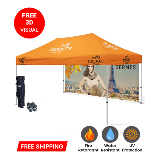 custom 10x15 canopy tent with company logo