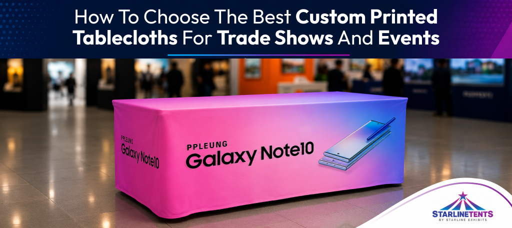 custom printed tablecloths for trade shows and events