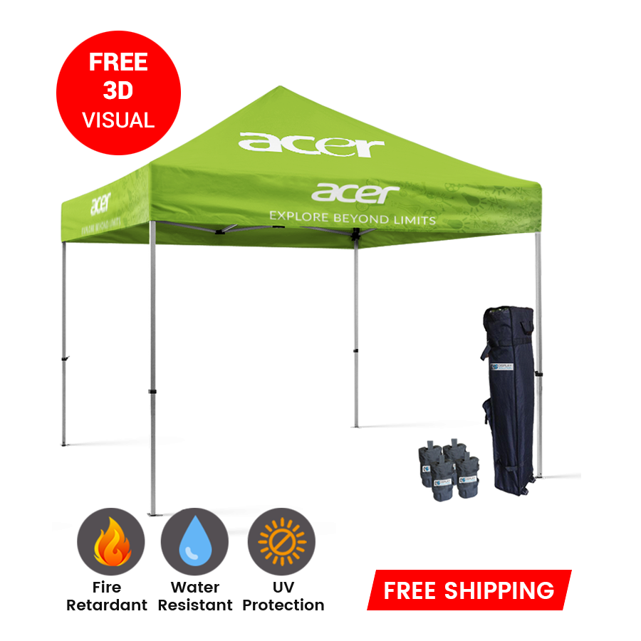 10x10 custom pop up canopy tent with your logo graphics