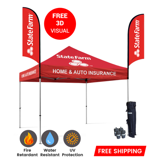 10x10 tent with logo